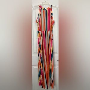 NWT Cupshe Halter Neck Striped Maxi Dress size L